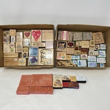Huge 175pc Vintage New Rubber Stamp Lot Wood Mounted Foam Hero Art Studio G 1989