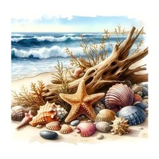 Aicomeon Beach Diamond Art Kits for Adults - 5D Full 12x12 inch, Multicolored