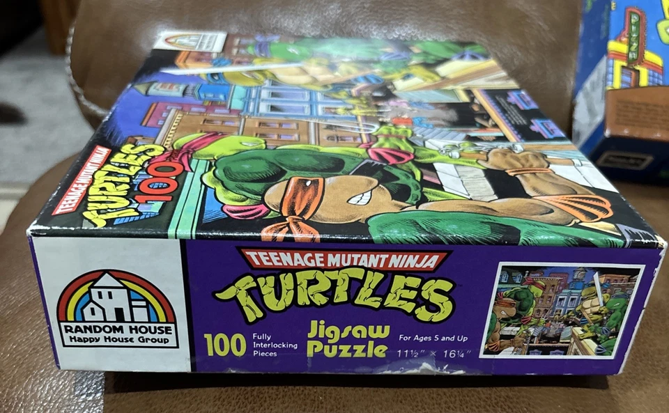 Vtg Lot Of 2 Teenage Mutant Ninja Turtles 100 Pc Jigsaw Puzzles Complete - Image 4 of 4