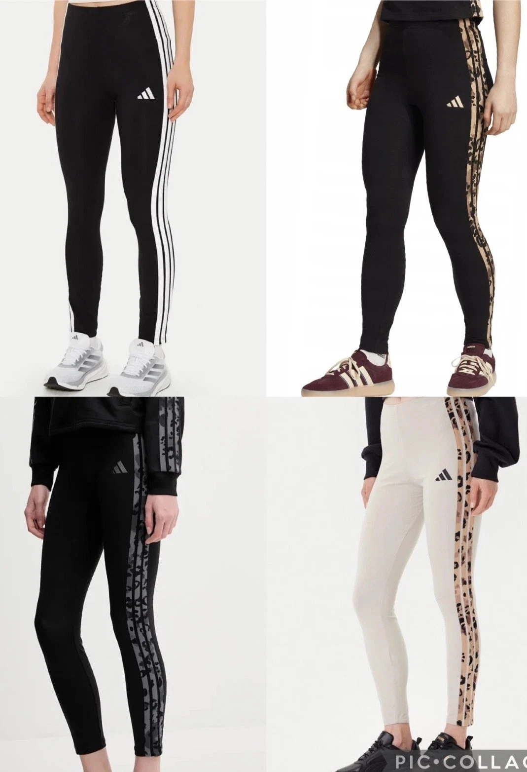 ADIDAS WOMENS 3-STRIPE LEGGINGS BOTTOMS RUNNING PANT 6,8,10,12,14,16,18,22