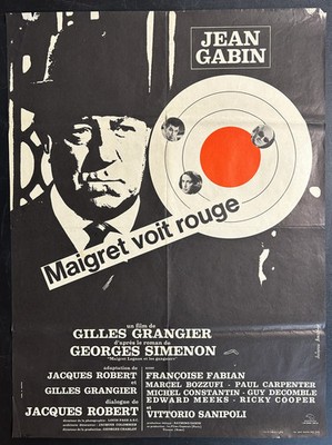 Maigret voit rouge (1963) Original French Movie Poster Folded 27x39