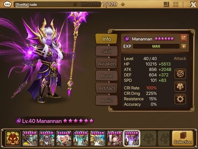 Summoners War Asia, 7ld5, Pontos, Ella Etc, Endgame Account With Big Monster Box