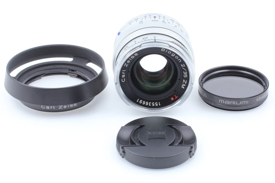 [TOP MINT w/Hood] Carl Zeiss Biogon 35mm f/2 ZM T* Silver Lens Leica M JAPAN - Image 2 of 4