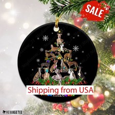 Greyhound Christmas Tree Lights Funny Dog Chrismas Ornament.