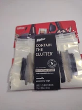 5 Ziploc Contain The Clutter Chic Collection Accessory Bags New ( See Details)