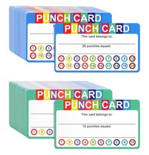 Punch Cards for Classroom, 240 Pack Kids Behavior Reward Punch Cards, Incenti...