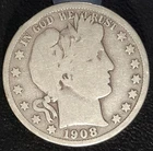 1908 D Denver Mint Barber Half Dollar