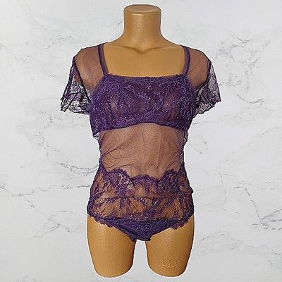 La Perla * seltener Luxus Body florale Spitze & Tüll Gr. 42  aus Sylter Boutique