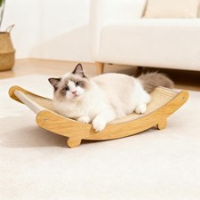 Multi-Functional Wooden Cat Scratcher Bed Scratch Pad Sisal Cat Hammock Bed