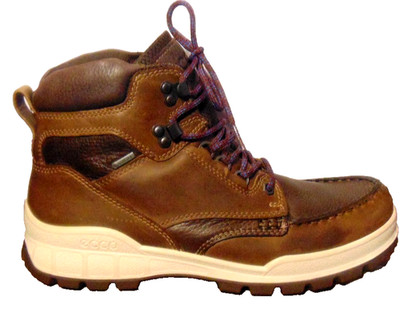 ECCO TRACK WOMENS BROWN LEATHER ANKLE BOOTS~10.5
