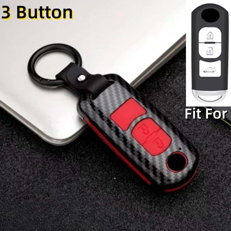 For Mazda 2 3 5 6 Axela CX5 Shell Car Key Remote Carbon Fiber ABS Case Fob Cover - Image 4 of 4