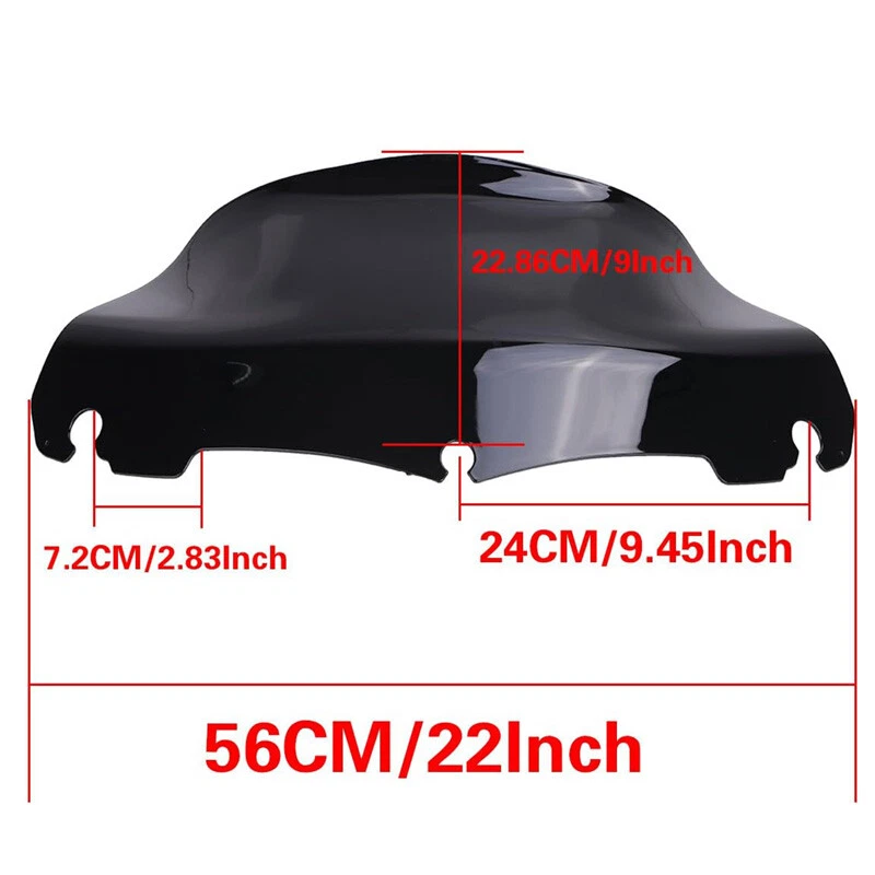 Parabrisas superior apto para Harley Touring Tri Glide 2014-19 motocicleta Foto 3 de 4