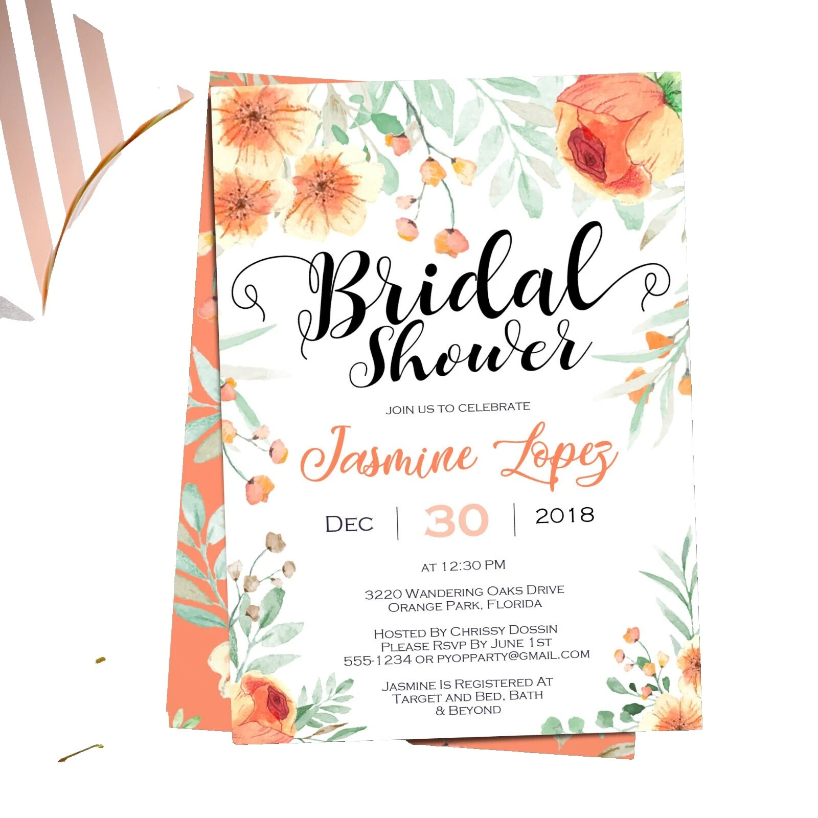 Invitaciones de felicitación Floral