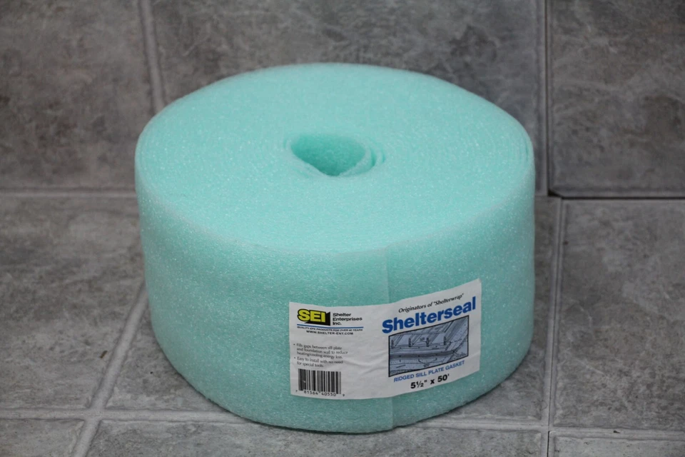 SEI Shelterseal 5 1/2" x 50' Ridged Sill Seal Plate Gasket Blue