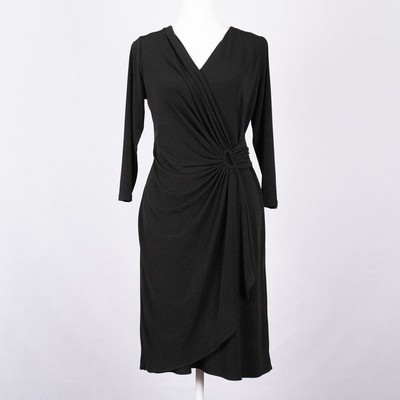 Tommy Bahama Women's Size XS Clara Faux Wrap Dress UPF Black Minimalist Classic