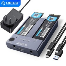 ORICO Dual-Bay NVME Offline Clone Docking Station USB C 3.1 for M.2 M Key SSDs