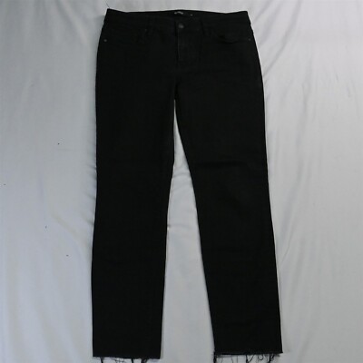 Hudson 28 Tally Skinny Black Raw Hem Stretch Denim Jeans