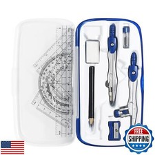 Vobou Math Geometry Kit Sets 10 Piece Student Supplies with Shatterproof Stor