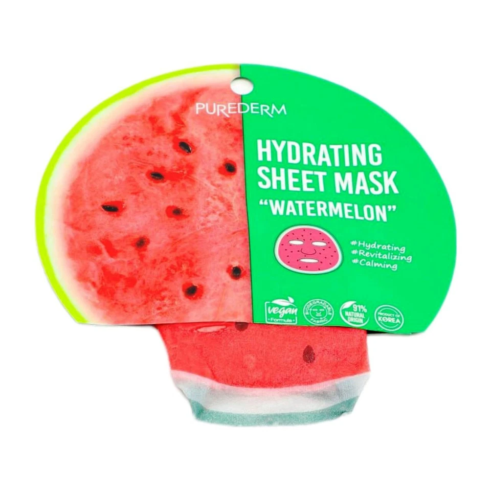 3 Packs of PUREDERM Hydrating Sheet Mask Watermelon - 1 Mask (23g) - Image 2 of 4