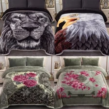 Heavy Korean Mink Blanket Weighted Fleece 2 Ply Plush Silky Bed Blankets 10lbs