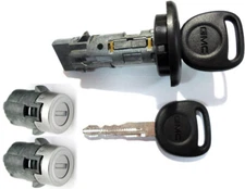 NEW GMC OEM IGNITION SWITCH LOCK CYLINDER + 2 DOOR LOCK CYLINDERS + 2 GMC KEYS