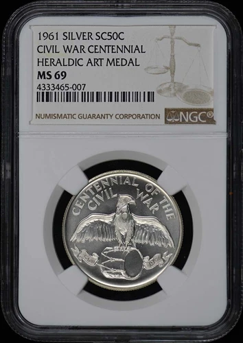 1961 SILVER CIVIL WAR CENTENNIAL SC50C NGC MS69