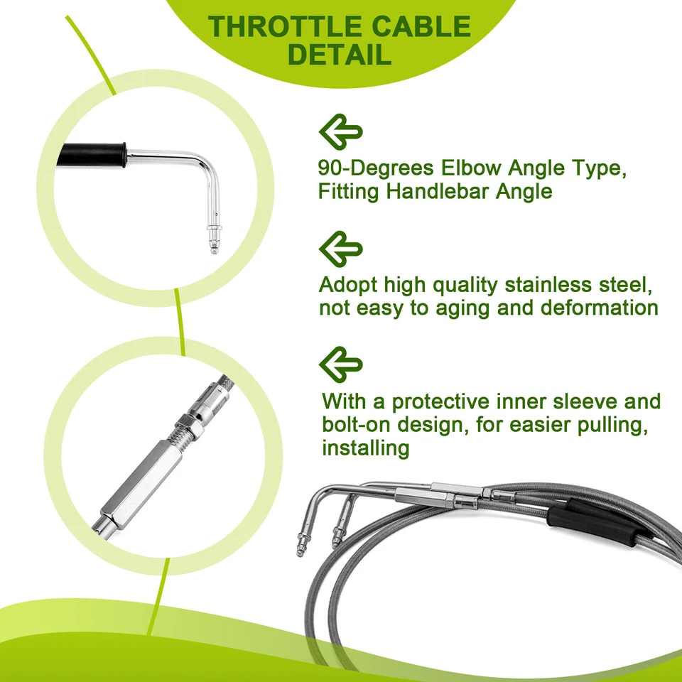 Cable de acelerador embrague freno barra MOFUN 16”-18” para Harley Sportster 883 no ABS Foto 4 de 4