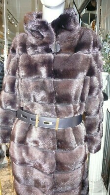 STUNNING MINK Fur Coat Contemporary Style Youthful Two Tone Horizontal $9500