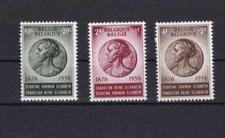 BELGIUM 1956 QUEEN ELISABETH 80th B/DAY STAMPS  SET MINT NEVER HINGED REF R 2815