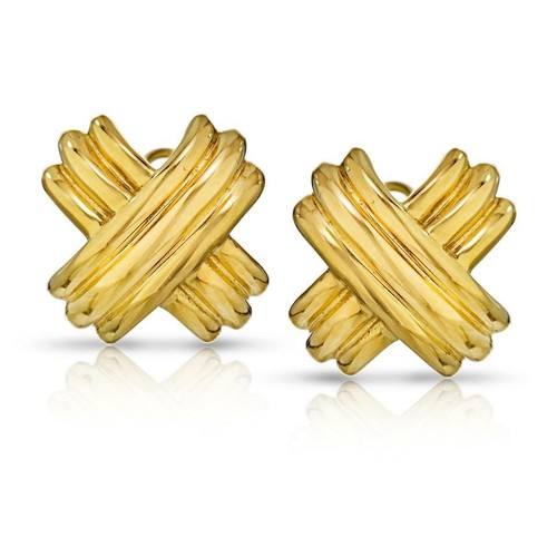 X Crisscross 18k Earrings | eBay
