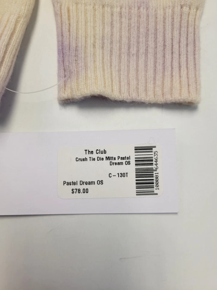 $78 Nuevo CRUSH Tye Dye Guantes Abiertos para Dedos Mujeres O/S TALLA ÚNICA Cachemira Foto 3 de 4