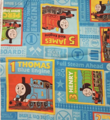 thomas train fun fabric squares length 15 x 10 inch new