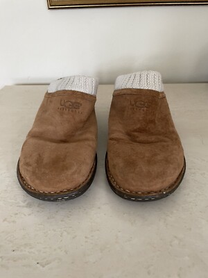 UGG Chestnut Leather Shearling-Lined Clog Mules UGG Ansley Mule Women main image 4
