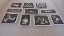 Tribal themed stencils for glitter tattoos / airbrush surfboard skateboard