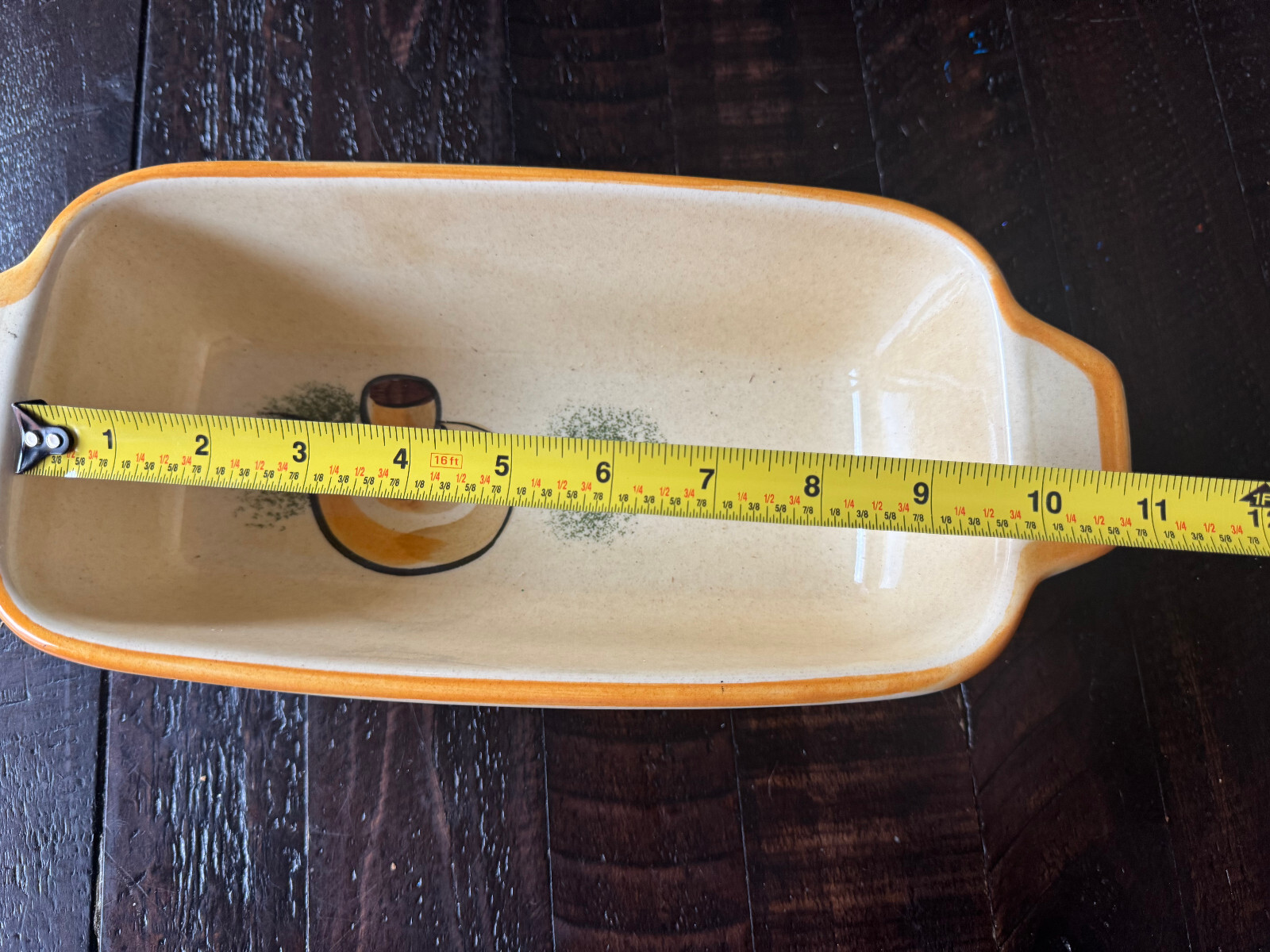 Vintage 1971 Los Angeles Potteries Ovenware Harvest Mushrooms Loaf pan