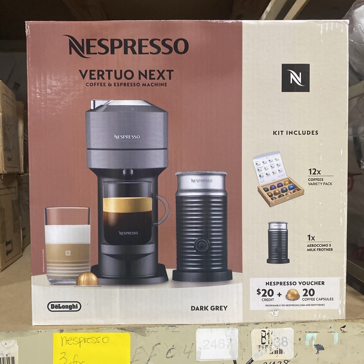 Nespresso Vertuo Next Espresso & Coffee Maker with Aeroccino 3 