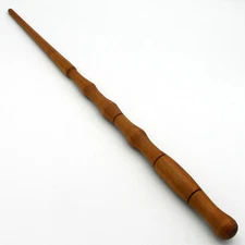 15" Hand Turned Vinda Mahogany Wood Magic Wand Witch Wizard Wicca w/ Velvet Bag