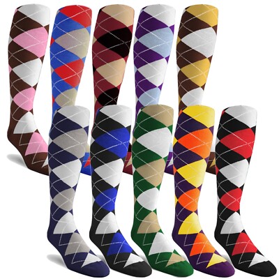 Golf Knickers Colorful Knee High Argyle Cotton Socks For Men 4A-4Z