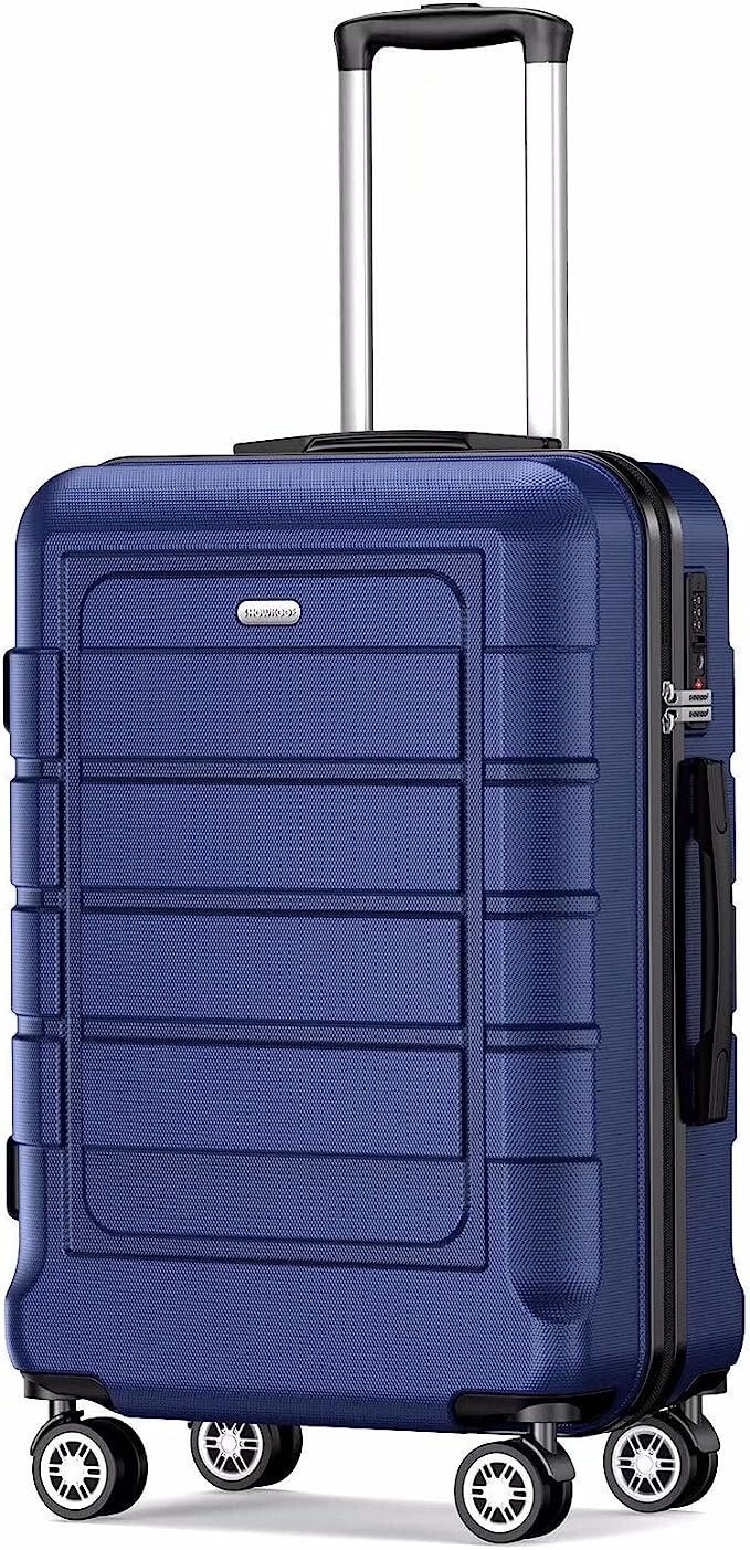 SHOWKOO Carry-On Luggage PC+ABS Durable Hardside Suitcase with Spinner Wheels TS-image