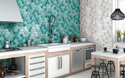Hexagonal hexagonal carreaux de mosaïque céramique mini gris clair non Hexagonal hexagonal carreaux de mosaïque céramique mini gris clair non