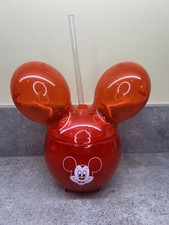 New Disney Parks Exclusive Mickey Mouse Red Balloon Sipper Cup With Straw