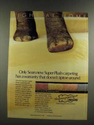 1986 Sears Mohawk Super Plush Carpet Ad - Doesn't Tiptoe Around