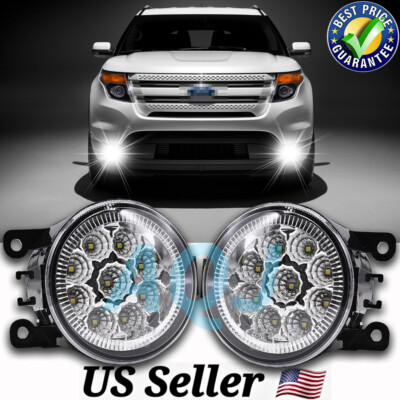 Pair For 2011-2015 Ford Explorer UpgradeFog Lights Front Bumper Lamps Clear Lens