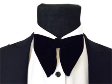Mens FERUCCI pre tied Oversized Bow Tie - Black Velvet Bowtie, Mens big bow tie