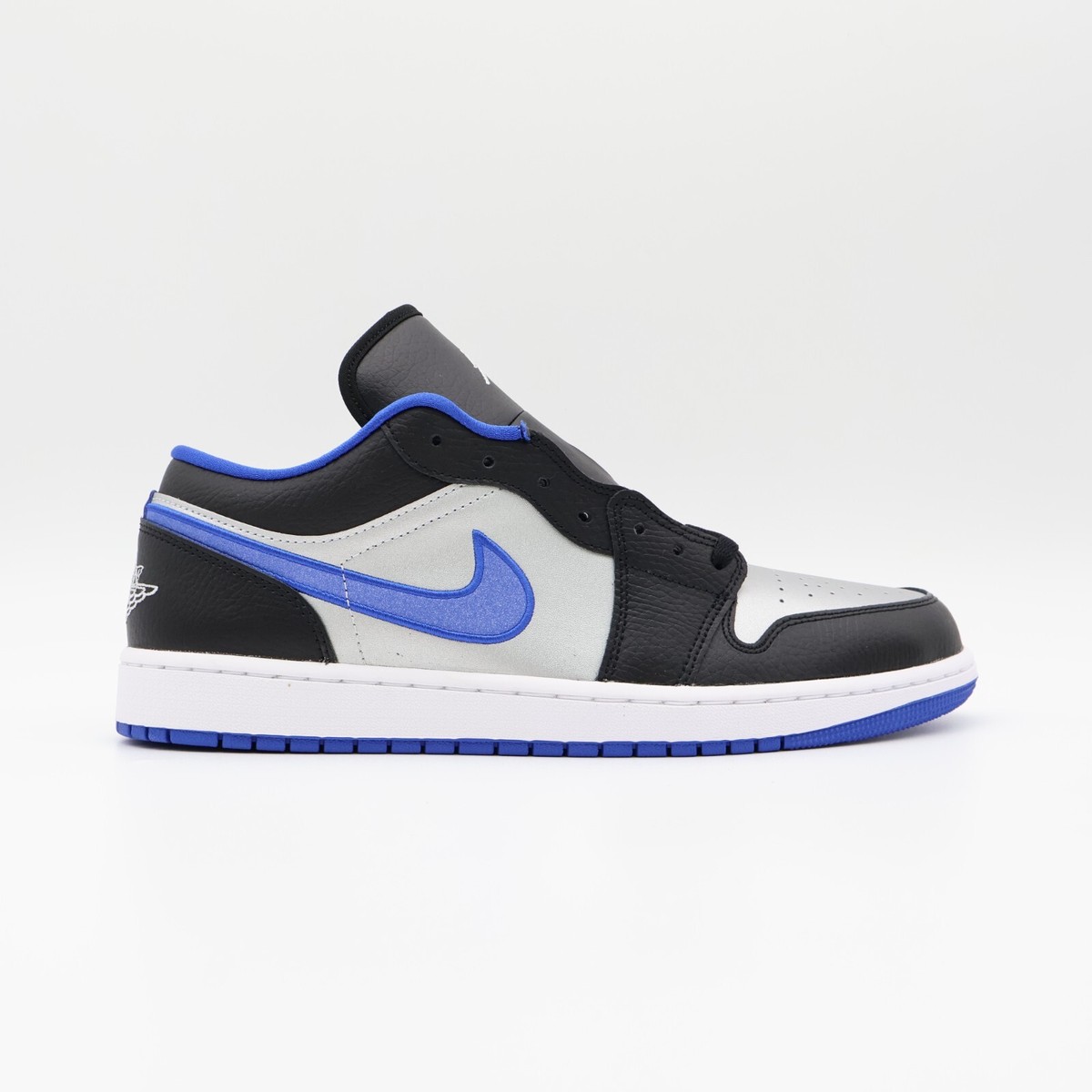 553558-007 Nike Air Jordan 1 Low Black Game Royal Metallic