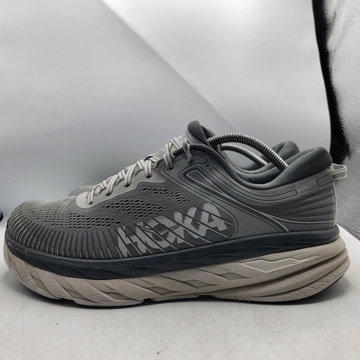 Hoka One One Bondi 7 Mens 12.5 Gray Wild Dove Athletic 