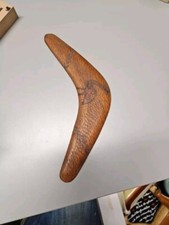 Vintage 8" Handcarved Wood Boomerang
