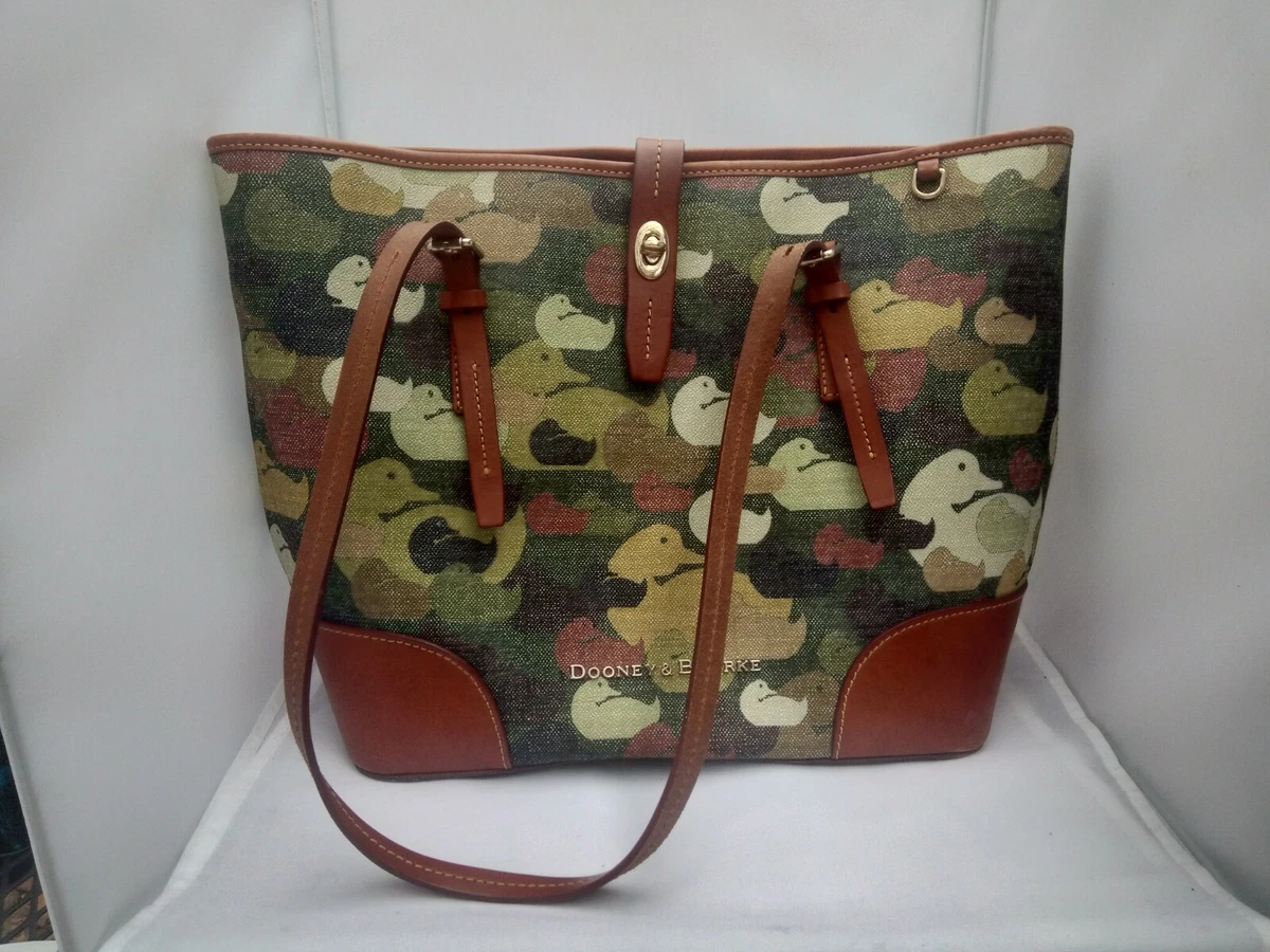 Dooney & Bourke DUCK DYNASTY Large Canvas/Leather Tote Purse, Camo