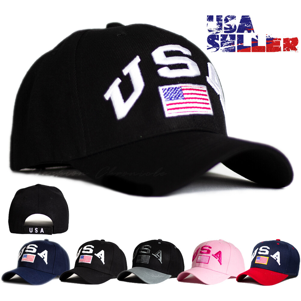 USA Flag Embroidered Patriotic Curved Bill Adjustable  display picture 2
