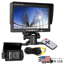 7Inch Quad Monitor Backup Heavy Duty Camera Reversing CCD For Caravan Tractor RV